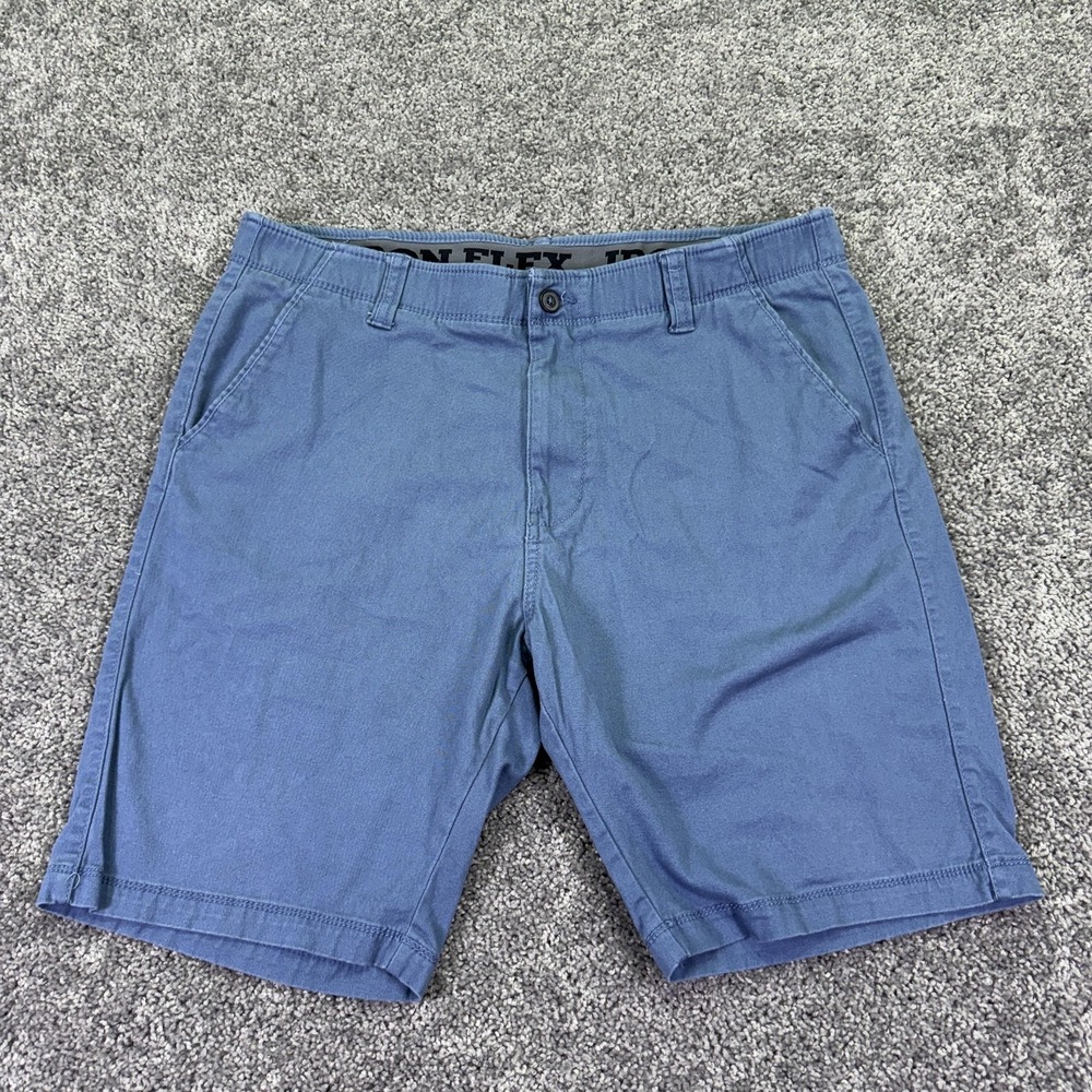 Iron Flex Shorts Mens 36 Blue Chino Casual Stretch Pockets Summer City Outdoor